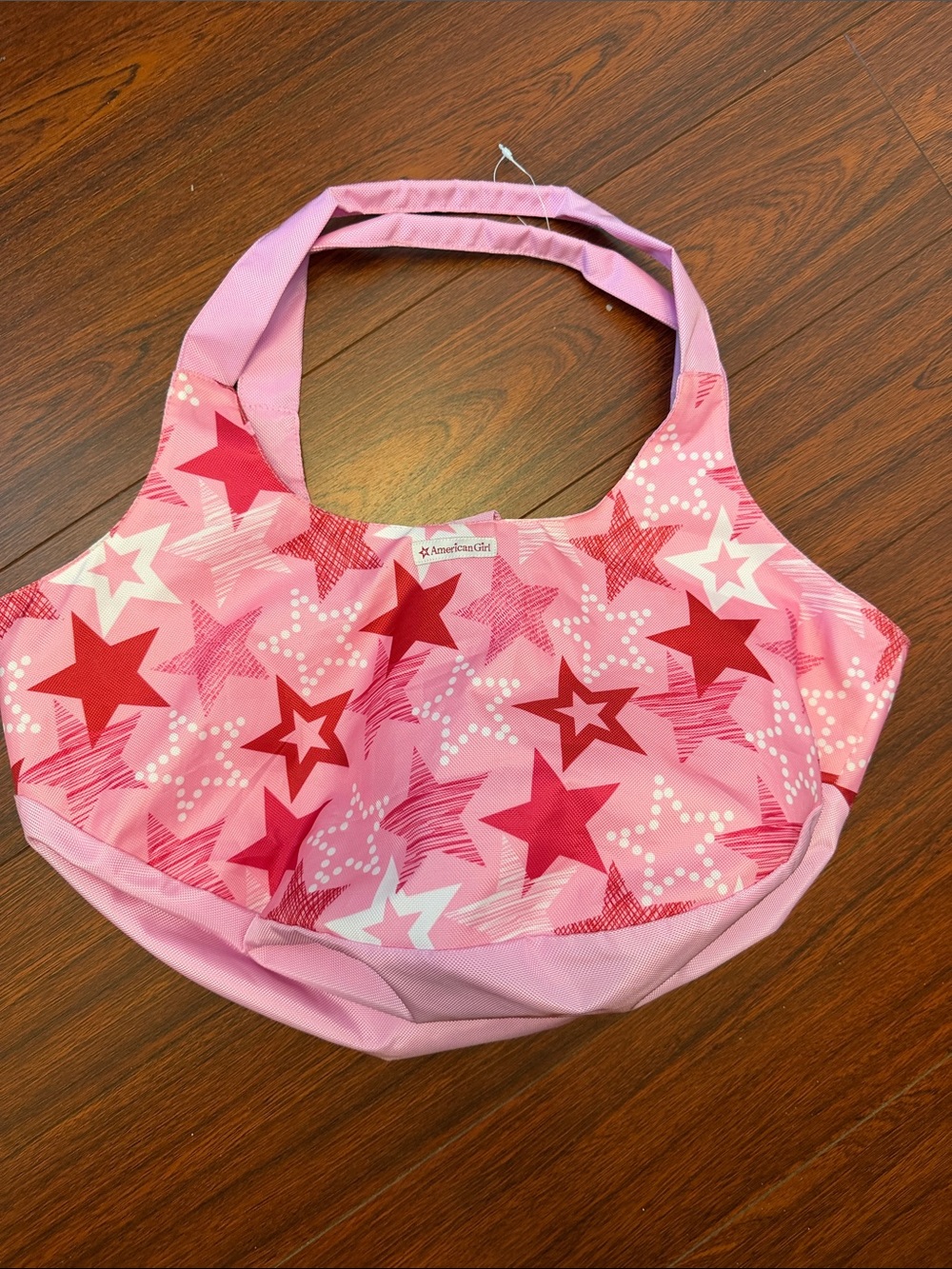 American Girl Pink and Red Star Print Tote